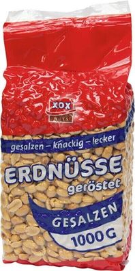 XOX Erdnüsse gesalzen schonend geröstet knackig lecker 1000g
