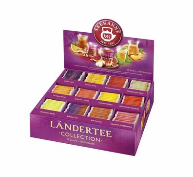 Teekanne Ländertee Collection Box 12 Sorten Grüner Früchte Schwarzer Tee 383 g