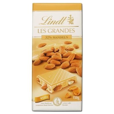 Lindt Les Grandes Amandes Blanc, Schokolade, 150g Tafel