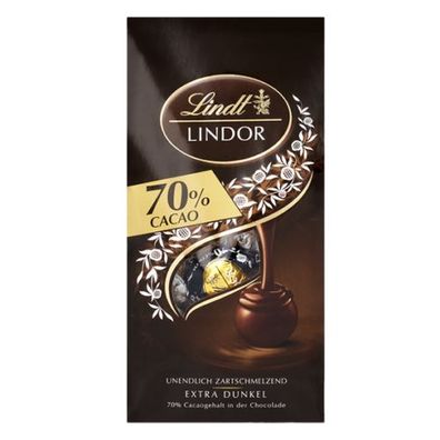 Lindt Lindor Kugeln Extra Dark 70%, 136g Beutel, 1er Pack