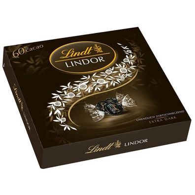 Lindt Lindor Kugeln Dark 60% in einer Präsent Box, 186g