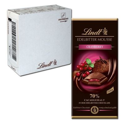 Lindt Edelbitter-Mousse Cranberry 150g 13 Tafeln