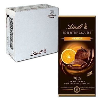 Lindt Edelbitter Mousse Orange Schokolade 150g 13 Tafeln