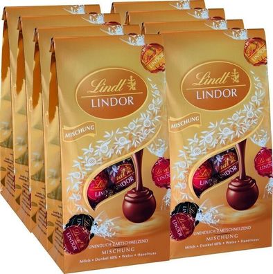 8x Lindt Lindor Kugel Mix, Praline, 137g Mischbeutel