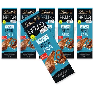 Lindt HELLO Vegan Pretzel & Nuts Vegane Schokolade mit Haferdrink 6x 100g