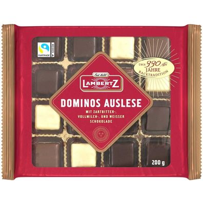 Lambertz Aachener Dominos Auslese Zartbitter Vollmilch weisse 200g