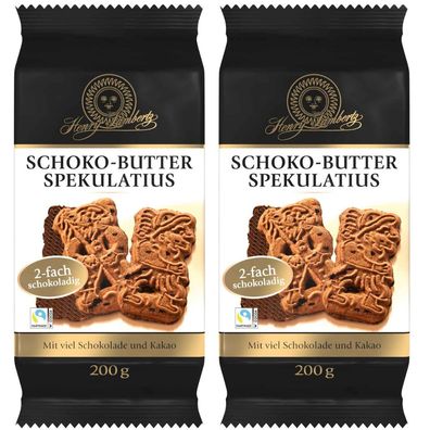 Henry Lambertz Schoko Butter Spekulatius mit viel Schokolade und Kakao 2x 200g