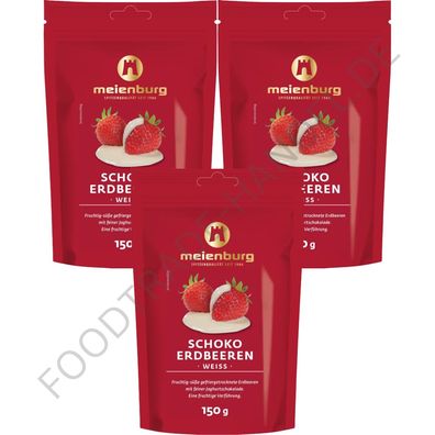 Meienburg WEISSE SCHOKO Erdbeeren 3x 150g