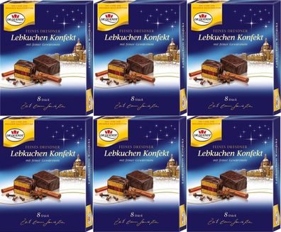 Dr. Quendt Dresdner Lebkuchen Konfekt mit feiner Gewürznote 6x 130g