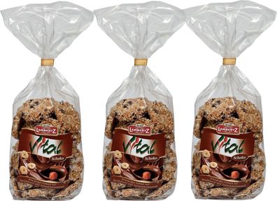 Lambertz Vital Schoko mit Haselnüssen und Schokoladenstückchen 3 x 200g