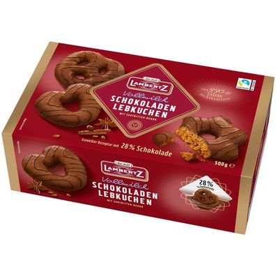 Lambertz Schokoladen Lebkuchen Vollmilch Herzen Sterne Brezeln 500g