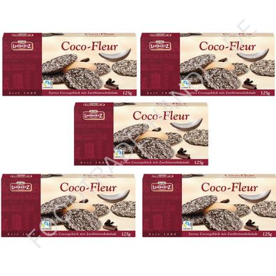 Lambertz Coco-Fleur Cocosgebäck mit Zartbitterschokolade 5x 125g