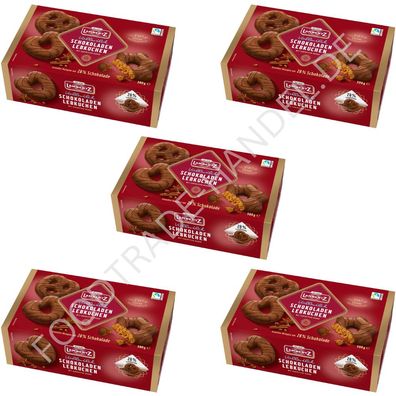 Lambertz Schokoladen Lebkuchen Vollmilch Herzen Sterne Brezeln 5x 500g