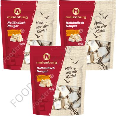 Meienburg Holländischer NOUGAT Nougat mit Mandeln 3x 600g