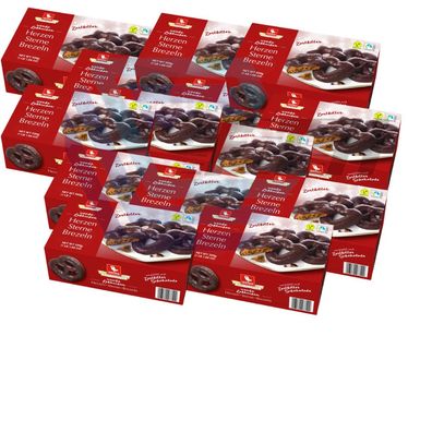 WEISS 14x 500g Zarte Lebkuchen Herzen Sterne Brezeln mit Zartbitter 7 Kg