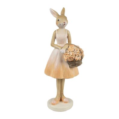 Clayre & Eef Dekorationsfigur Kaninchen 21 cm Beige Kunststoff (Gr. 9x6x21 cm)