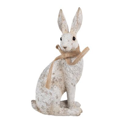 Clayre & Eef Dekorationsfigur Kaninchen 14x10x26 cm Grau Kunststoff (Gr. 14x10x26 cm)