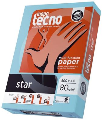 Inapa tecno 013908019002 star - A3, holzfrei, 80 g/qm, weiß, 500 Blatt