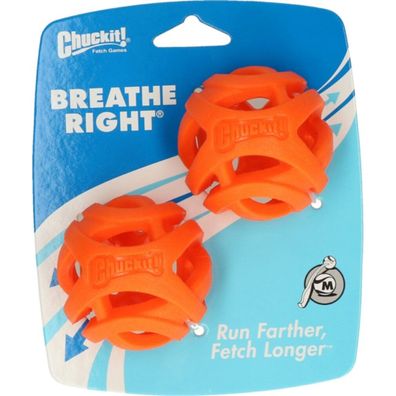 Chuckit Breathe Right Fetch Ball Medium 2 pk