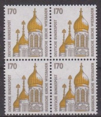 BRD 1991 postfrisch Sehenswürdigkeiten 4er Block MiNr. 1535 Russische Kirche