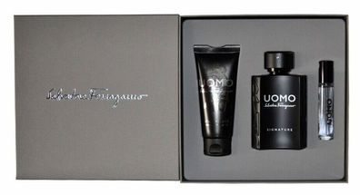 Salvatore Ferragamo Uomo Signature Set100ml+10ml EdP+100ml Shower Gel für Herren