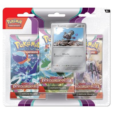 Knattox | 3 Booster-Packs | Pokemon Karten deutsch | Karmesin & Purpur