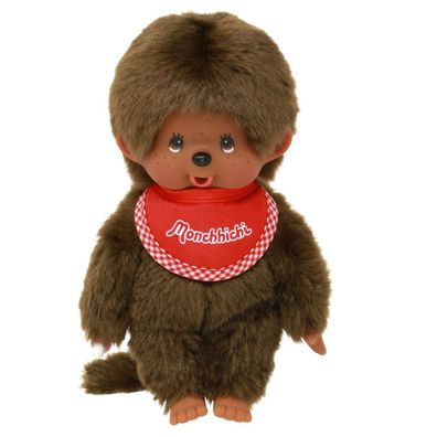 Junge Color | 20 cm | Monchhichi Puppe | mit original rotem Lätzchen