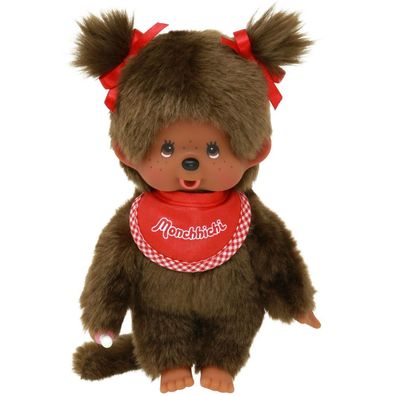 Mädchen Color | 20 cm | Monchhichi Puppe | mit original rotem Lätzchen