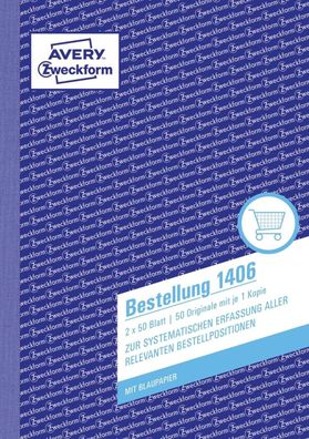 Avery Zweckform® 1406 1406 Bestellung, DIN A5, vorgelocht, 2 x 50 Blatt, weiß