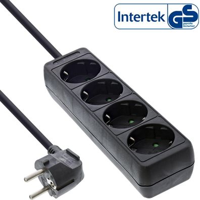 InLine® 16445E InLine® Steckdosenleiste, 4-fach Schutzkontakt 5m, schwarz