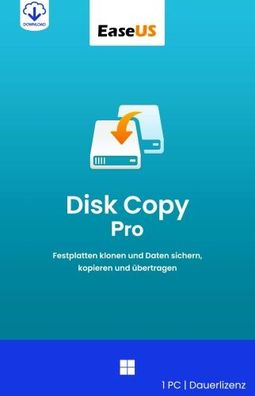 EaseUS Disk Copy Pro / Windows / 1 PC / Dauerlizenz (LifetimeUPG) / KEY (ESD)