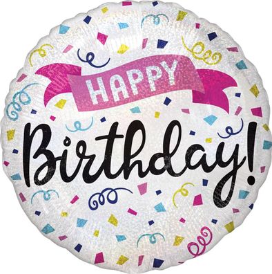 AMSCAN 3995101 Folienballon Happy Birthday Sparkle - Ø 43 cm