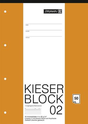 Brunnen 1042942 KIESER-Block A4 KIESER 22200, Kontrastlineatur, Lin. 2