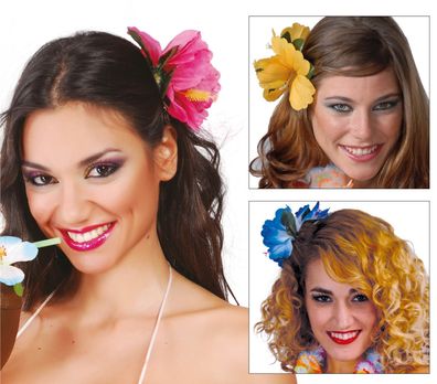 Hawaii Blumen Haarspangen Haarblumen Blüten Beach Party Festival Karneval