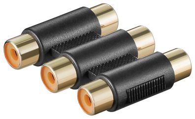 Cinch dreifach Adapter 3x Buchse zu 3x Buchse3x Cinch-Stecker > 3x Cinch-Stecker