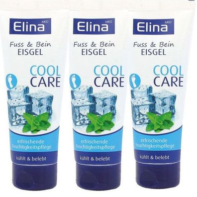 3x 75 ml Elina Eis Gel Eisgel Ice Kühlgel kühlt erfrischt Fuß Bein