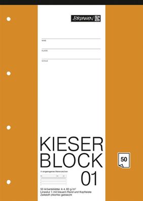 Brunnen 1042941 KIESER-Block A4 KIESER 00110, Kontrastlineatur, Lin. 1