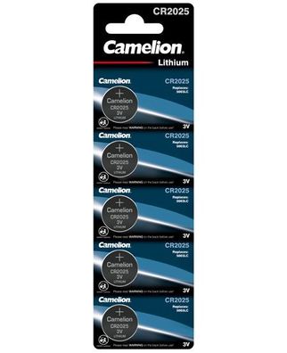 Camelion - CR 2025 / CR2025 - 3 Volt 150mAh Lithium - 5er Blister