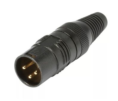 Hicon "HI-X3CM-G" / 3-poliger XLR-Stecker male / 24k Massivpins / Metall