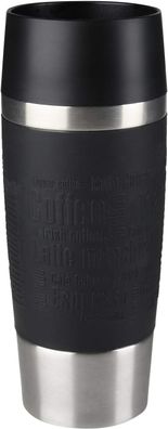 Emsa Travel Mug Classic Thermobecher 360ml - 100% dicht, hält 4h heiß/8h kalt, chwarz