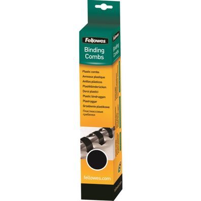 Fellowes Plastikbinder?cken, DIN A4, 21 Ringe, 12 mm, chwarz
