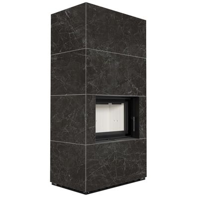 Kaminbausatz KRATKI FLOKI BOX 8 kW Ø 160 Quarzsinter Naturali NERO GRECO