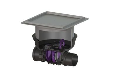 KESSEL Rückstaudoppelverschluss Staufix Control, DN100, befl., Bodenpl., RSK 770100.1