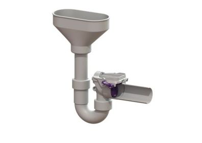 KESSEL Rückstauverschluss Staufix Siphon DN50, mit Einlauftrichter für Heizung 73053