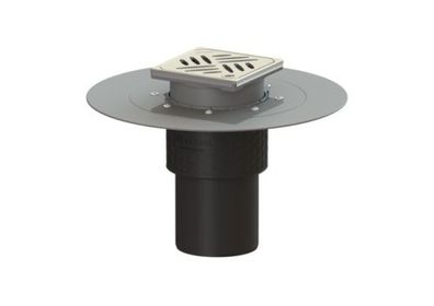 KESSEL Objektablauf Ecoguss Klebeflansch DN 100, senkrecht, Designrost 48611.63