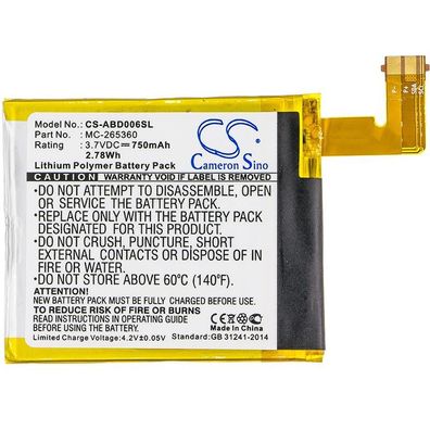 Ersatzakku - CS-ABD006SL - AMAZON D01100 / 515-1058-01 - 3,7 Volt 750mAh Li-Polymer