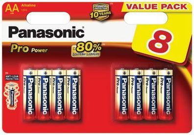 Panasonic Pro Power - LR6 / AA Mignon - 1,5 Volt Alkaline - 8er Blister