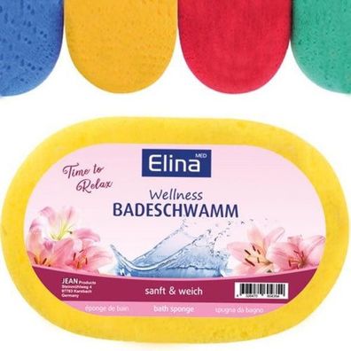 2 St. Elina Schwamm Badeschwamm oval Peeling Schwamm Wellness Badeschwamm