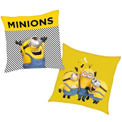 Carl & Team | Minions | 40 x 40 cm | Kinder Deko-Kissen Kuschelkissen