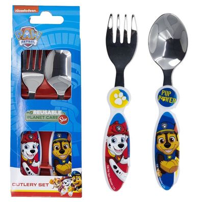 Kinder Besteck-Set | Paw Patrol | 2-teilig | Metall & Kunststoff Griff